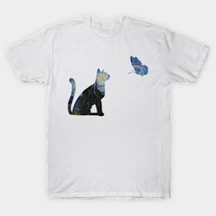 Cat Van Gogh Starry Night T-Shirt